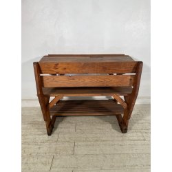 ANTICO PICCOLO BANCHETTO DA SCUOLA ASILO IN LEGNO EPOCA '900 CALAMAIO BANCO