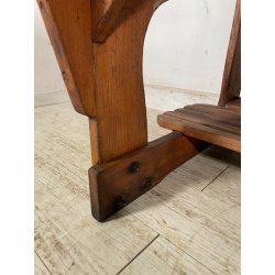 ANTICO PICCOLO BANCHETTO DA SCUOLA ASILO IN LEGNO EPOCA '900 CALAMAIO BANCO
