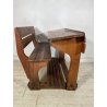 ANTICO PICCOLO BANCHETTO DA SCUOLA ASILO IN LEGNO EPOCA '900 CALAMAIO BANCO