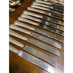SERVIZIO POSATE 12 Pers. F.lli Calderoni MOD Impero METALLO ARGENTATO 100-30 '50