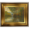 DIPINTO OLIO V. Quigliati La Marna in Autunno PAESAGGIO POST-IMPRESSIONISTA '900