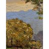 DIPINTO OLIO V. Quigliati La Marna in Autunno PAESAGGIO POST-IMPRESSIONISTA '900