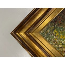 DIPINTO OLIO V. Quigliati La Marna in Autunno PAESAGGIO POST-IMPRESSIONISTA '900