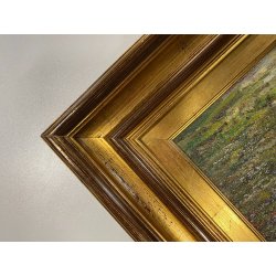 DIPINTO OLIO V. Quigliati La Marna in Autunno PAESAGGIO POST-IMPRESSIONISTA '900