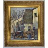 DIPINTO OLIO Verdiano Quigliati "Rue de Lap" VEDUTA PARIGI DIVISIONISTA '70