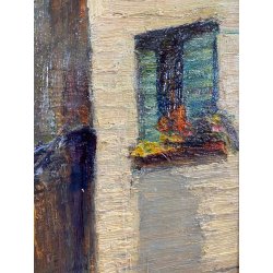 DIPINTO OLIO Verdiano Quigliati "Rue de Lap" VEDUTA PARIGI DIVISIONISTA '70