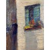 DIPINTO OLIO Verdiano Quigliati "Rue de Lap" VEDUTA PARIGI DIVISIONISTA '70