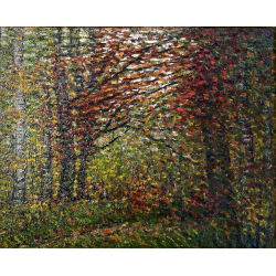 DIPINTO OLIO V. Quigliati VIGEZZO "Sottobosco in Autunno" POSTIMPRESSIONISTA '85