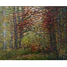 DIPINTO OLIO V. Quigliati VIGEZZO "Sottobosco in Autunno" POSTIMPRESSIONISTA '85