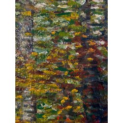 DIPINTO OLIO V. Quigliati VIGEZZO "Sottobosco in Autunno" POSTIMPRESSIONISTA '85