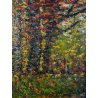 DIPINTO OLIO V. Quigliati VIGEZZO "Sottobosco in Autunno" POSTIMPRESSIONISTA '85