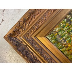 DIPINTO OLIO V. Quigliati VIGEZZO "Sottobosco in Autunno" POSTIMPRESSIONISTA '85