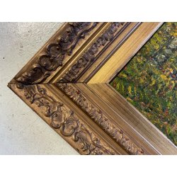 DIPINTO OLIO V. Quigliati VIGEZZO "Sottobosco in Autunno" POSTIMPRESSIONISTA '85