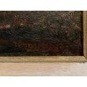 ANTICO DIPINTO OLIO Telesforo Franchino "Quiete" PAESAGGIO CAMPAGNA FIGURE