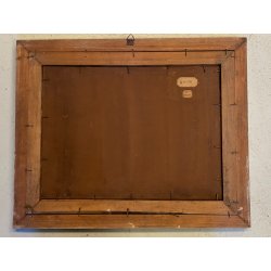 ANTICO DIPINTO OLIO Telesforo Franchino "Quiete" PAESAGGIO CAMPAGNA FIGURE