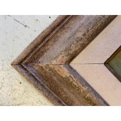 ANTICO DIPINTO OLIO Telesforo Franchino "Quiete" PAESAGGIO CAMPAGNA FIGURE