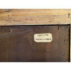 ANTICO DIPINTO OLIO Telesforo Franchino Cadore Forno di Canale PAESAGGIO MONTANO