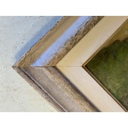 ANTICO DIPINTO OLIO Telesforo Franchino Cadore Forno di Canale PAESAGGIO MONTANO
