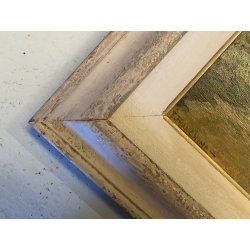 ANTICO DIPINTO OLIO Telesforo Franchino Cadore Forno di Canale PAESAGGIO MONTANO
