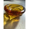 CIOTOLA BOWL VETRO MURANO SVUOTATASCHE COLOR AMBRA BULLICANTE