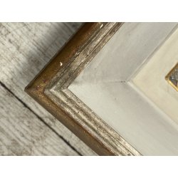 ANTICO PICCOLO DIPINTO OLIO Romano Valori PAESAGGIO MONTANO FIGURA CONTADINA