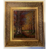 DIPINTO OLIO Verdiano Quigliati VIGEZZO "Autunno Sottobosco" POST-IMPRESSIONISTA
