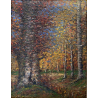 DIPINTO OLIO Verdiano Quigliati VIGEZZO "Autunno Sottobosco" POST-IMPRESSIONISTA