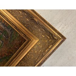 DIPINTO OLIO Verdiano Quigliati VIGEZZO "Autunno Sottobosco" POST-IMPRESSIONISTA