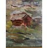 QUADRO DIPINTO OLIO Guglielmo Berti "Il Rosa da Pecetto" PAESAGGIO MONTAGNA 1948