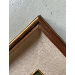 QUADRO DIPINTO OLIO TAVOLA Artino Giroldi PAESAGGIO LACUSTRE BETULLE '900