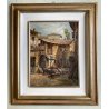 DIPINTO OLIO Guido GNOCCHI Da Cedrate PAESAGGIO RURALE CORTILE RUSTICO LOMBARDO