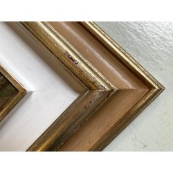 DIPINTO OLIO Guido GNOCCHI Da Cedrate PAESAGGIO RURALE CORTILE RUSTICO LOMBARDO