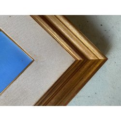 QUADRO DIPINTO OLIO TELA E. Sommi BLU IPERCROMATISMO ASTRATTO PAESAGGIO '900
