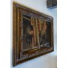 GRANDE ANTICO DIPINTO OLIO TACCHINI CORTILE STILE BAROCCO SETTECENTO LOMBARDO