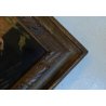 GRANDE ANTICO DIPINTO OLIO TACCHINI CORTILE STILE BAROCCO SETTECENTO LOMBARDO