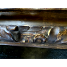 GRANDE ANTICO DIPINTO OLIO TACCHINI CORTILE STILE BAROCCO SETTECENTO LOMBARDO