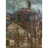 DIPINTO OLIO TAVOLA B. Marino "Controluce" VEDUTA VENEZIA CANALE GONDOLE PONTE