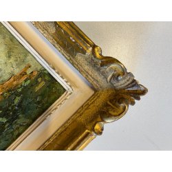 DIPINTO OLIO TAVOLA B. Marino "Controluce" VEDUTA VENEZIA CANALE GONDOLE PONTE