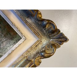 DIPINTO OLIO TAVOLA B. Marino "Controluce" VEDUTA VENEZIA CANALE GONDOLE PONTE