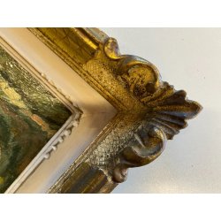 DIPINTO OLIO TAVOLA B. Marino "Controluce" VEDUTA VENEZIA CANALE GONDOLE PONTE