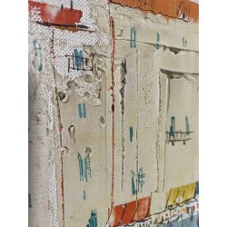 QUADRO DIPINTO ASTRATTO Guy Dessapt PAESAGGIO PORTO Nizza POSTIMPRESSIONISMO 900