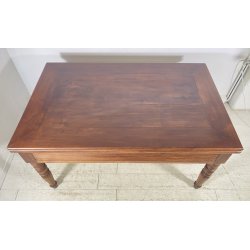 ANTICO GROSSO TAVOLO ALLUNGABILE LIBRO LEGNO NOCE tornito EPOCA 1800 NEOCLASSICO
