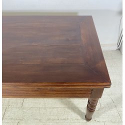 ANTICO GROSSO TAVOLO ALLUNGABILE LIBRO LEGNO NOCE tornito EPOCA 1800 NEOCLASSICO