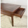 ANTICO GROSSO TAVOLO ALLUNGABILE LIBRO LEGNO NOCE tornito EPOCA 1800 NEOCLASSICO