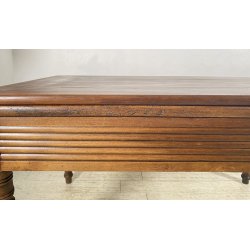 ANTICO GROSSO TAVOLO ALLUNGABILE LIBRO LEGNO NOCE tornito EPOCA 1800 NEOCLASSICO