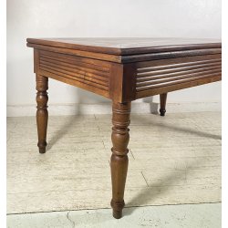 ANTICO GROSSO TAVOLO ALLUNGABILE LIBRO LEGNO NOCE tornito EPOCA 1800 NEOCLASSICO