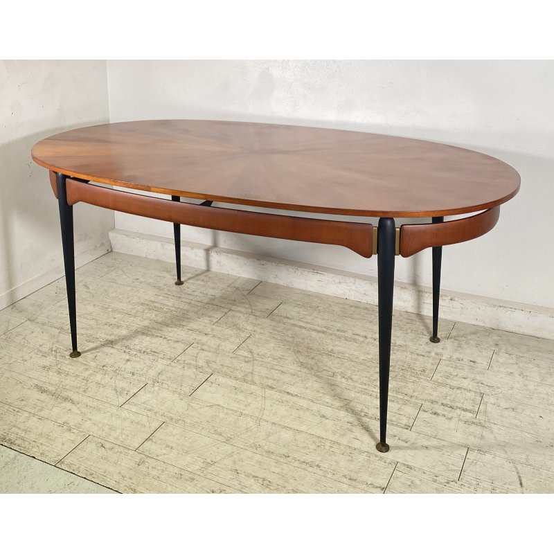 TAVOLO PRANZO DESIGN Sergio Cobolli Gigli ANNI 50 PERMANENTE CANTÙ VETRO LEGNO