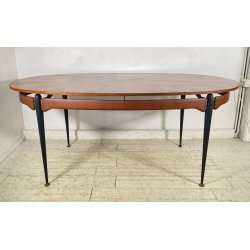 TAVOLO PRANZO DESIGN Sergio Cobolli Gigli ANNI 50 PERMANENTE CANTÙ VETRO LEGNO