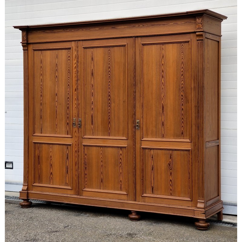 ANTICO ARMADIO PIEMONTESE 3 ANTE legno larice CASSETTI epoca 1900 GUARDAROBA
