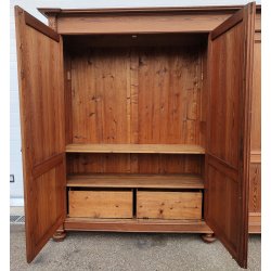ANTICO ARMADIO PIEMONTESE 3 ANTE legno larice CASSETTI epoca 1900 GUARDAROBA